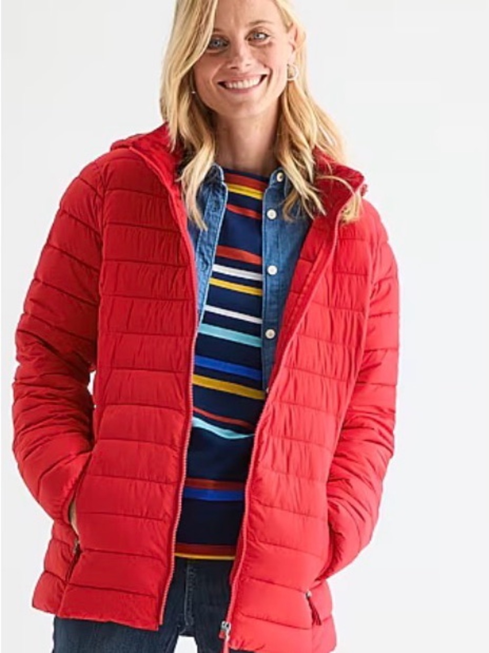 St. John's Bay Red Quilted Puffer Jacket